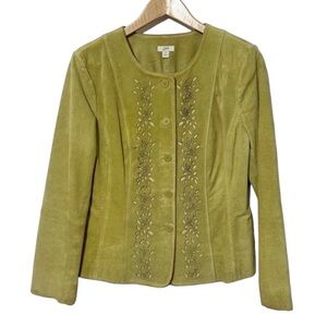 J Jill Womens Suede Leather Jacket with Eyelet Detail Valentines Day